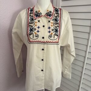 Beaded Button-Up Shirt